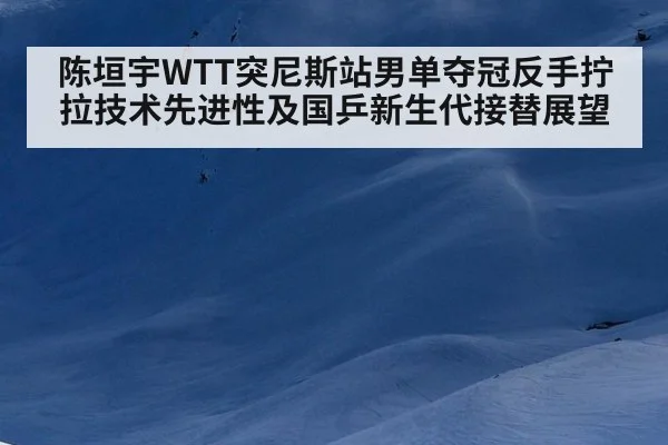 陈垣宇WTT突尼斯站男单夺冠反手拧拉技术先进性及国乒新生代接替展望